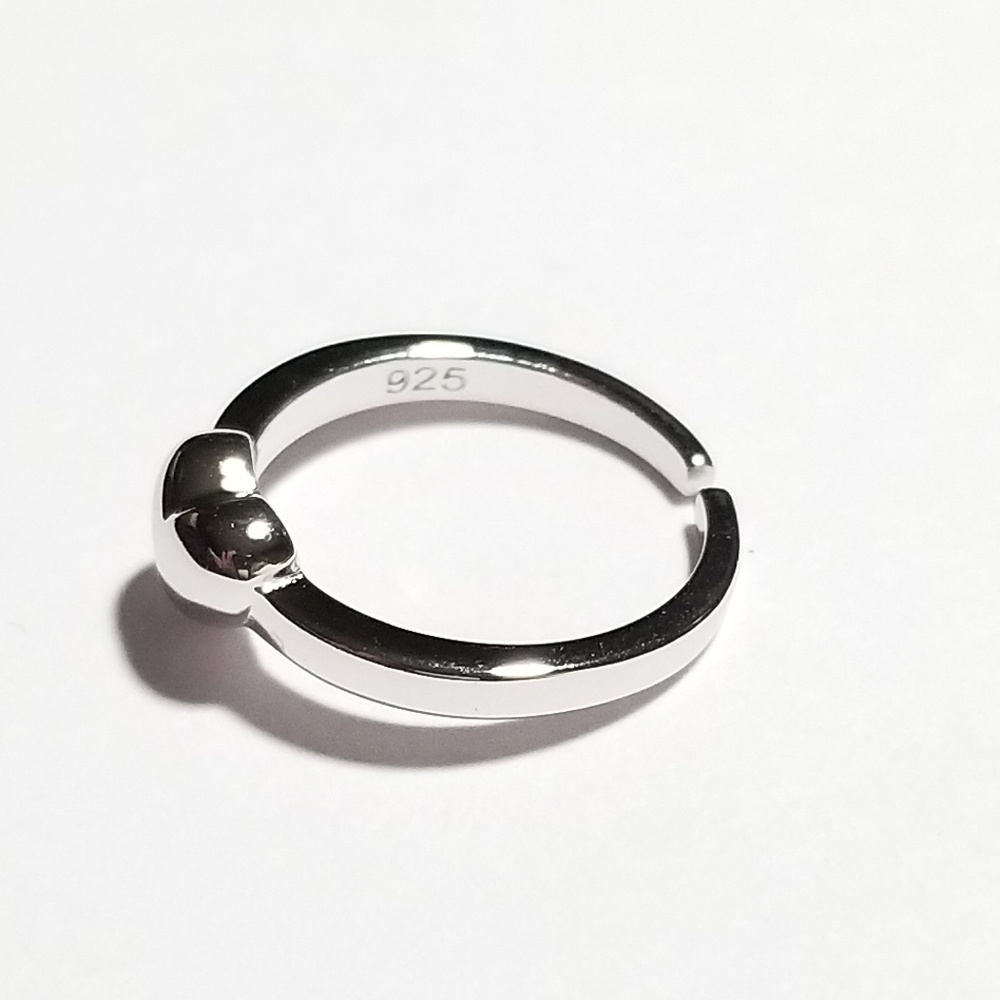 -Sterling Silver Puffy Heart Toe Ring - Picture 2 of 3